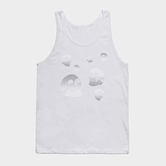 Strobe Line Skulls Tank Top by mkstrandholm